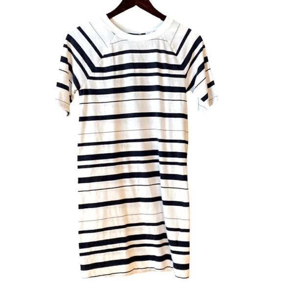 French Connection Black and White Striped Mini T-Shirt Dress Size XXS - Picture 1 of 6